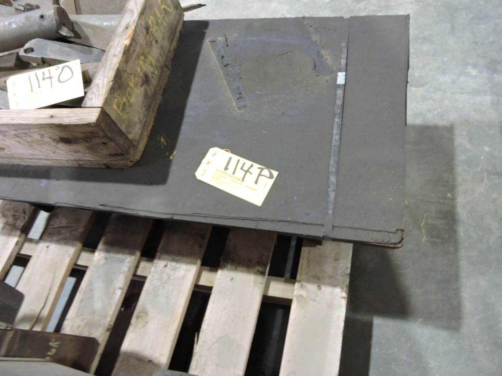 Steel sign plate.