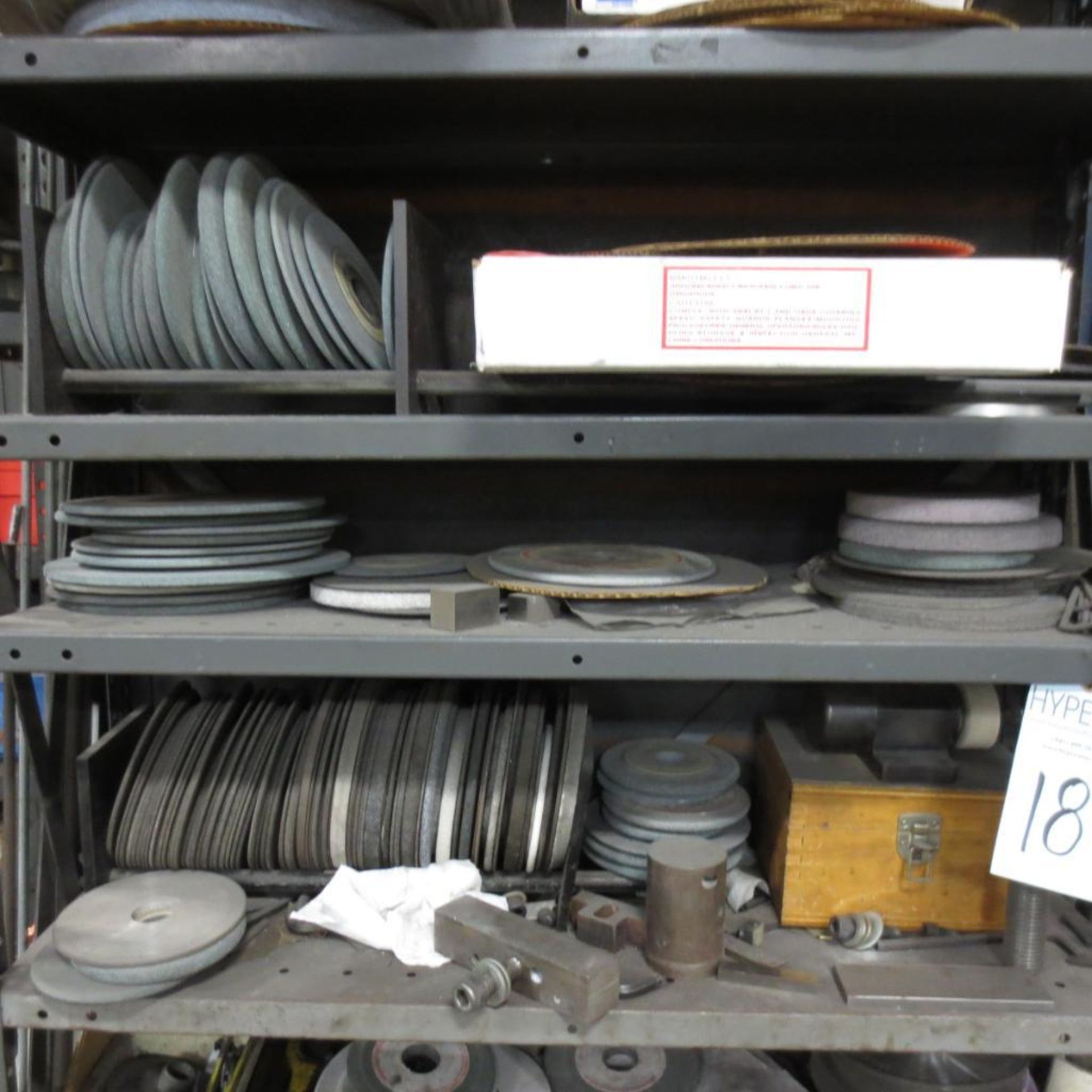 Shelf With Grinding Wheels ( Loc. Greenville, IL ) - Image 2 of 3