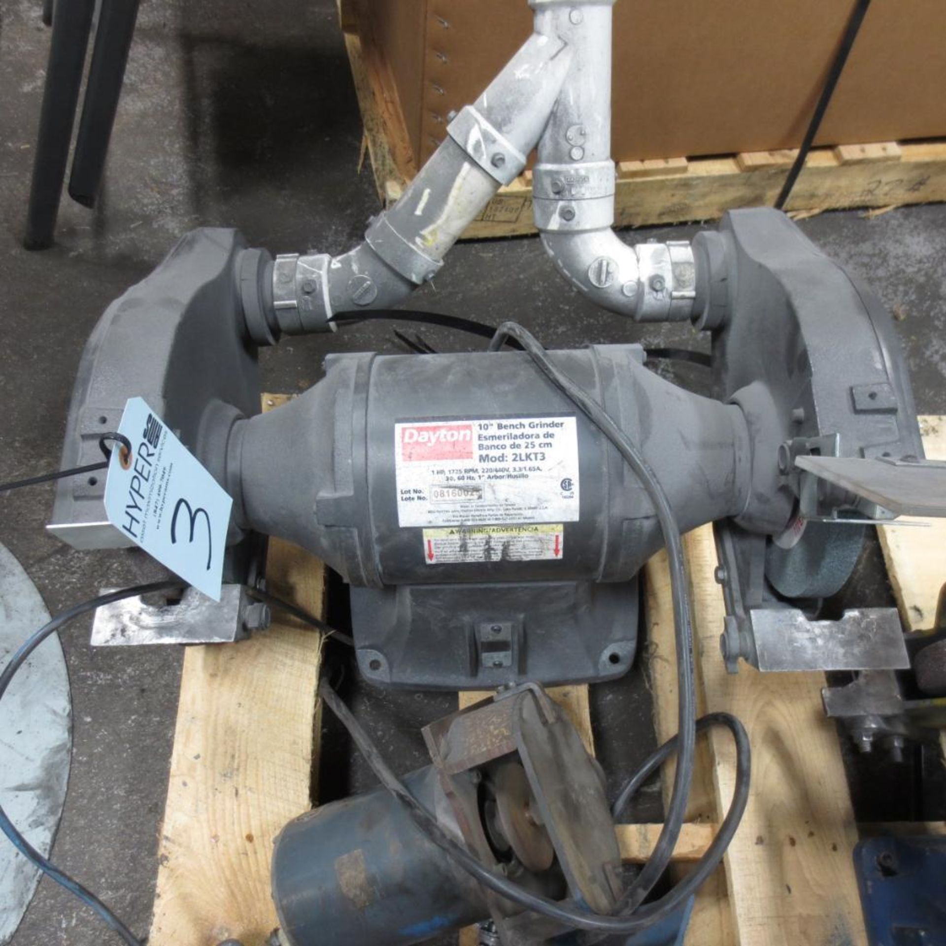 Dayton 10" Bench Grinder, 1 HP, 240/440V, 3 HP, Double End Grinder, Tool Grinder and Parts ( Loc. Gr - Image 3 of 4