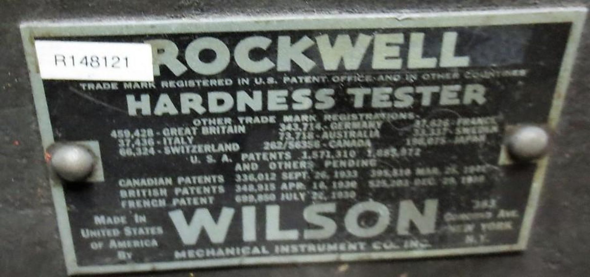 Rockwell Hardness Tester, Model 3JR ( Loc. Greenville, IL ) - Image 2 of 4
