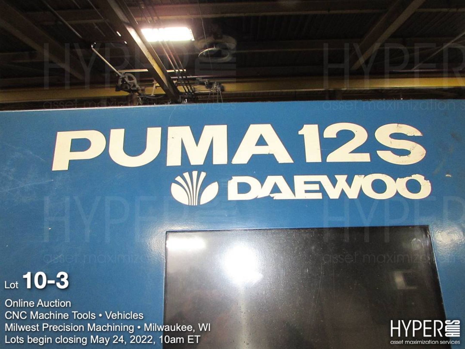 Daewoo Puma 12-S CNC lathe S/N PS100877, 12 position tool turret, three jaw 12" diameter chuck with - Image 3 of 11
