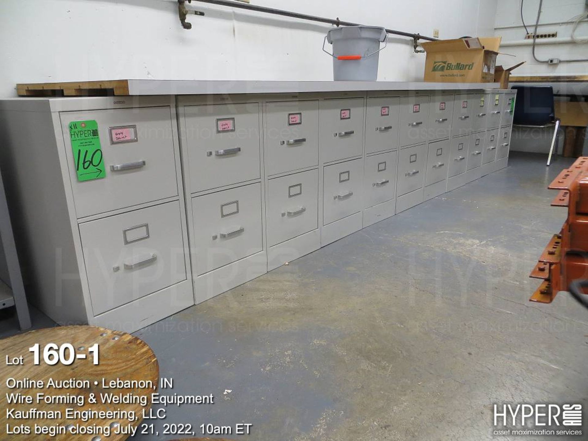 Lot of (11) two-drawer file cabinets