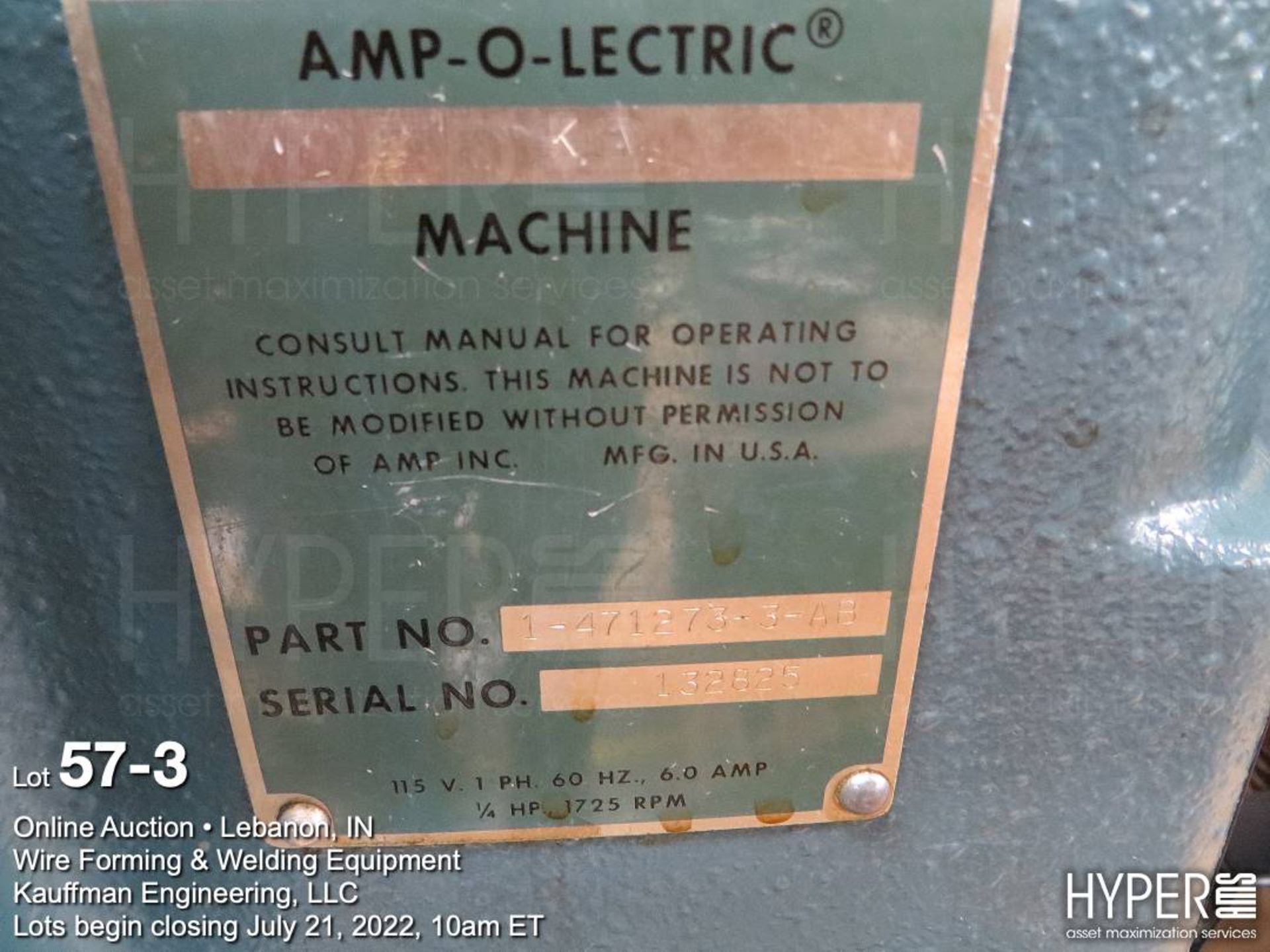 AMP-O-LECTRIC Model K crimping press - Image 3 of 3