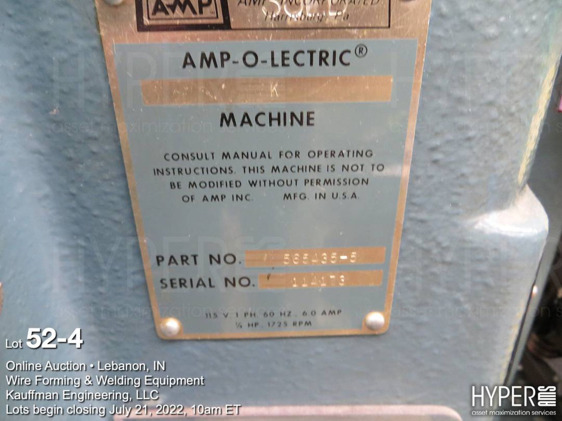 AMP-O-LECTRIC Model K crimping press - Image 3 of 3