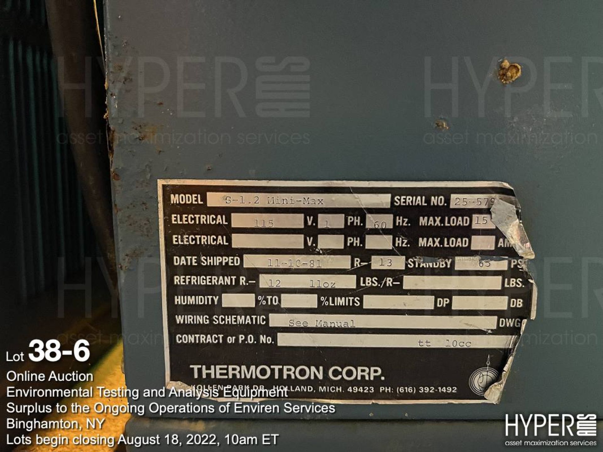 Thermotron S-1.2 Mini-Max - Image 6 of 6