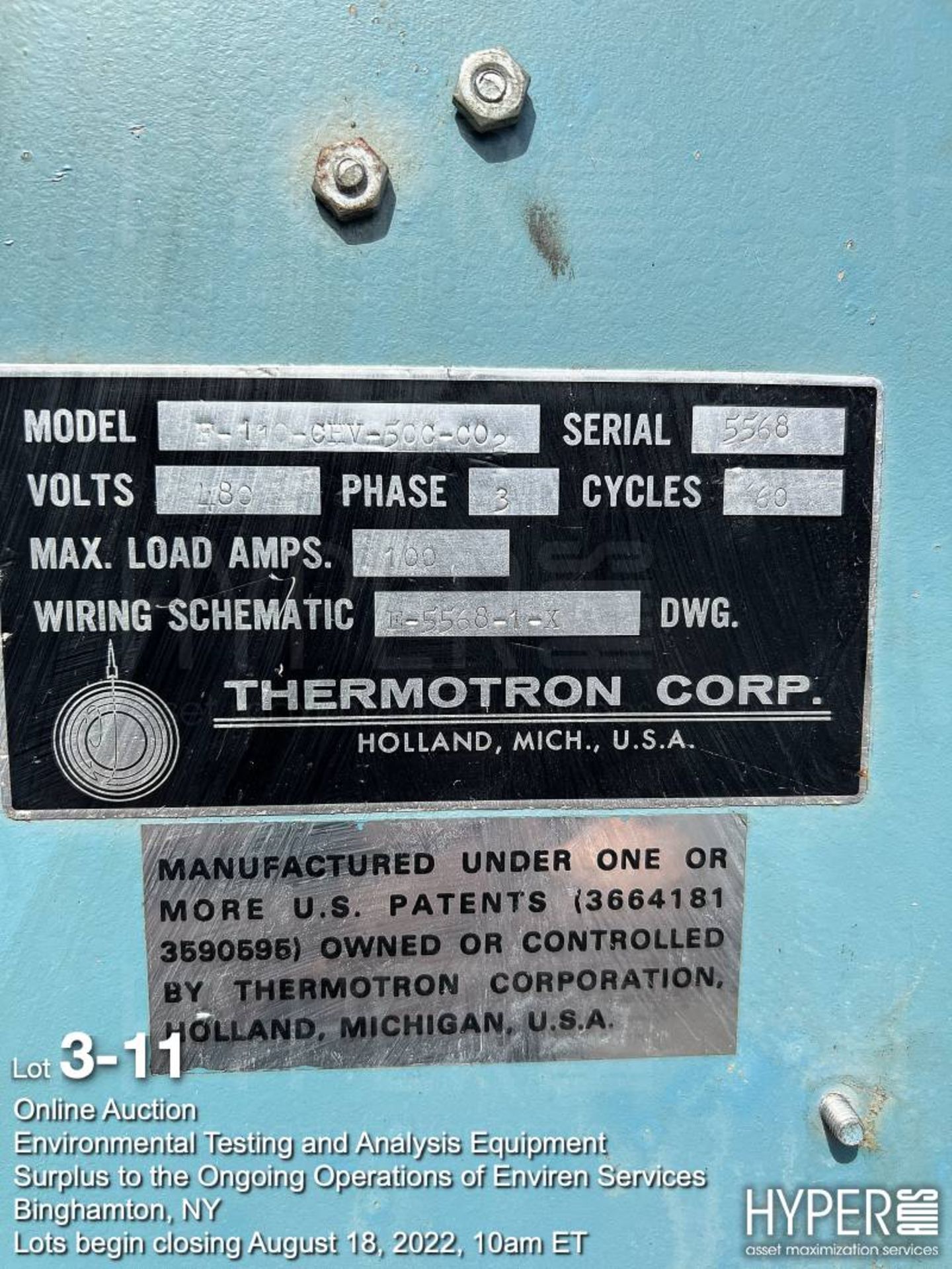 Thermotron environmental chamber F-110-CHV-500-C02 - Image 11 of 12