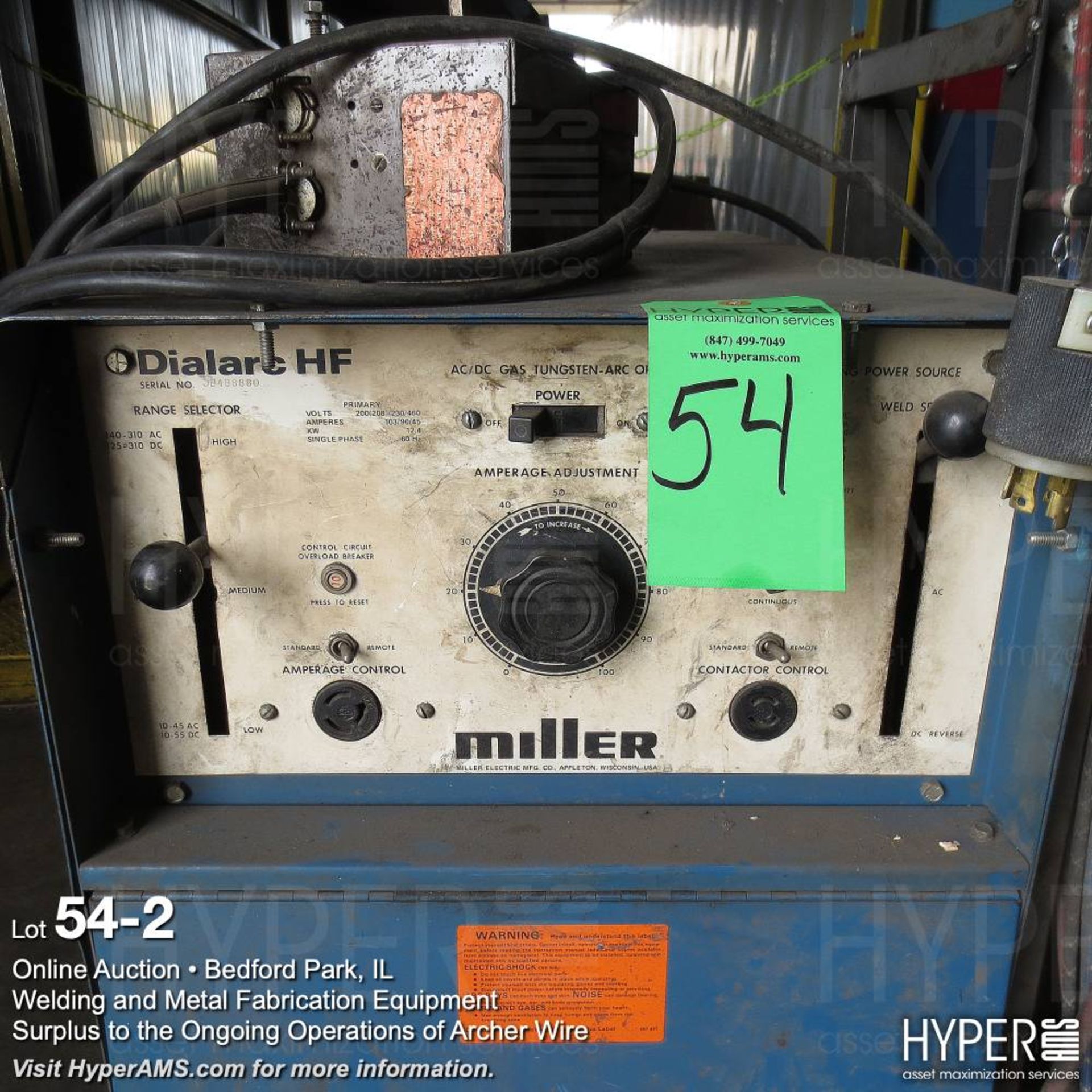 Miller Dialarc HF welder s/n JB488880 - Image 2 of 4