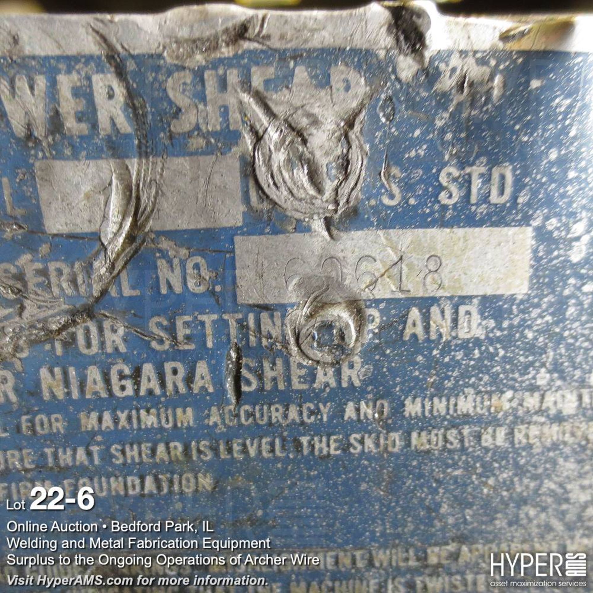 Niagara 13, 42" shear s/n 0618 with back gage - Image 5 of 6