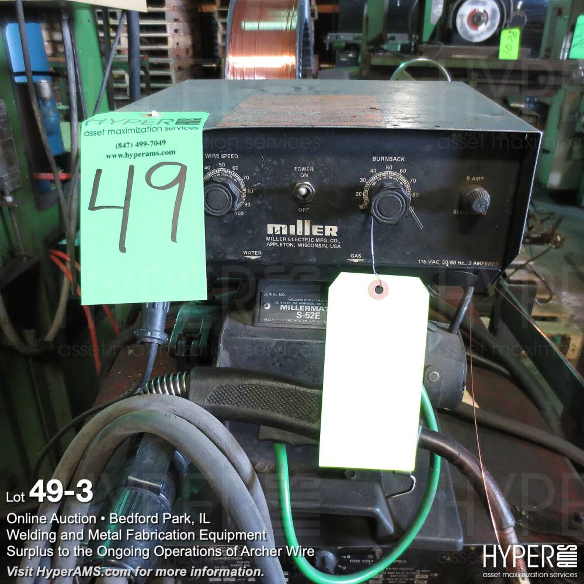 Lincoln R3S-325 Idealarc welder s/n AC526081 with miller wire feed - Image 3 of 3