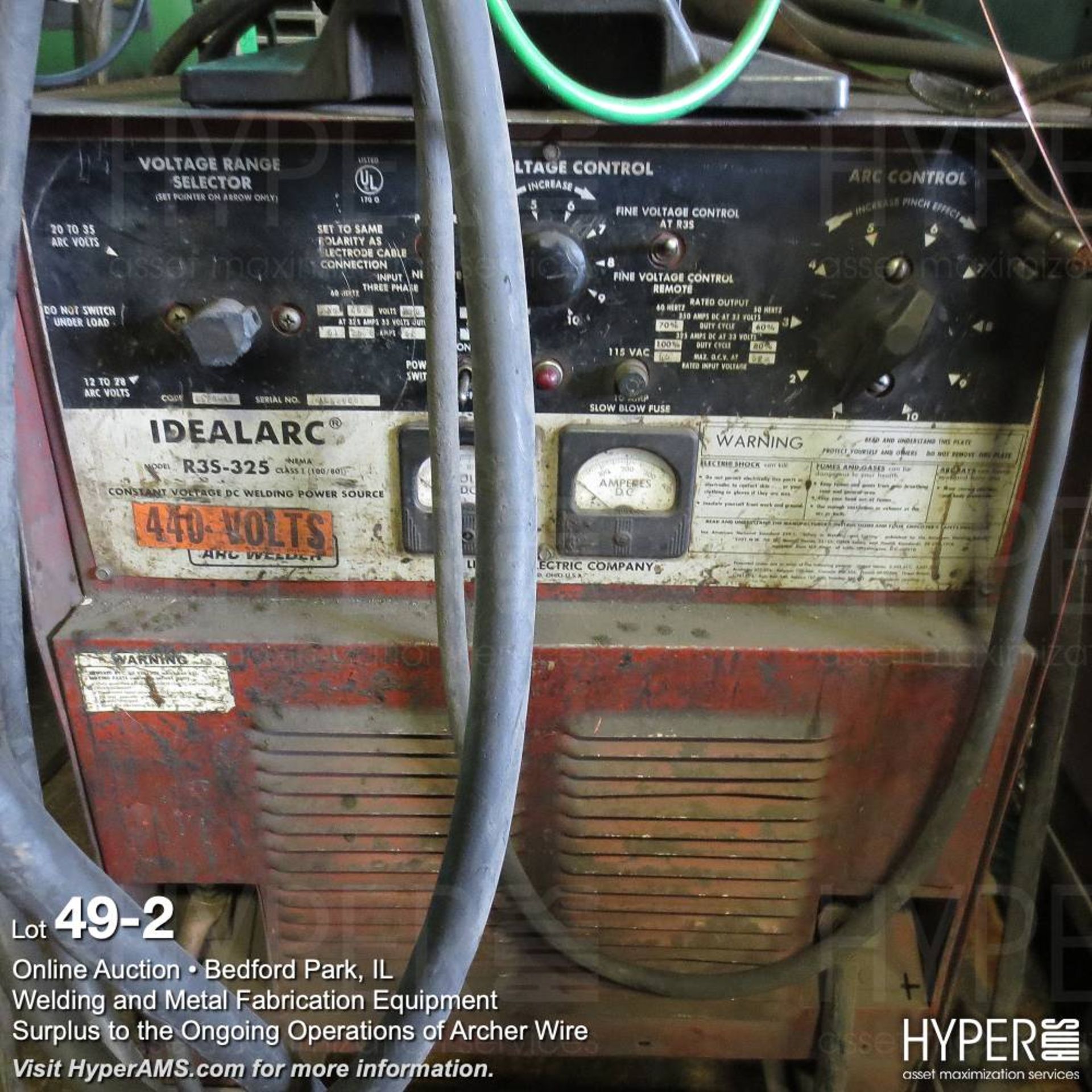 Lincoln R3S-325 Idealarc welder s/n AC526081 with miller wire feed - Image 2 of 3