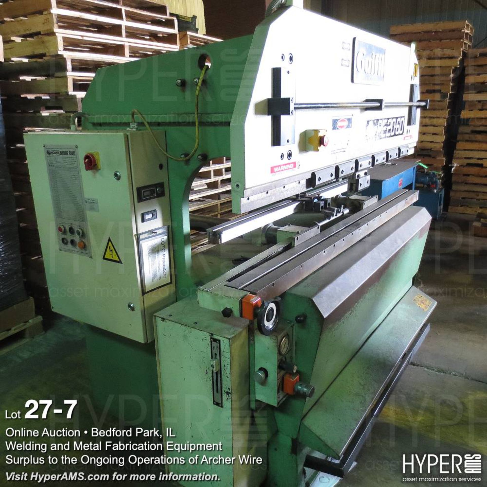 Guifil 66ton cap hydraulic press brake 79" bed, stroke 3.93, year 1993, number 013394, back gage, RE - Image 5 of 5