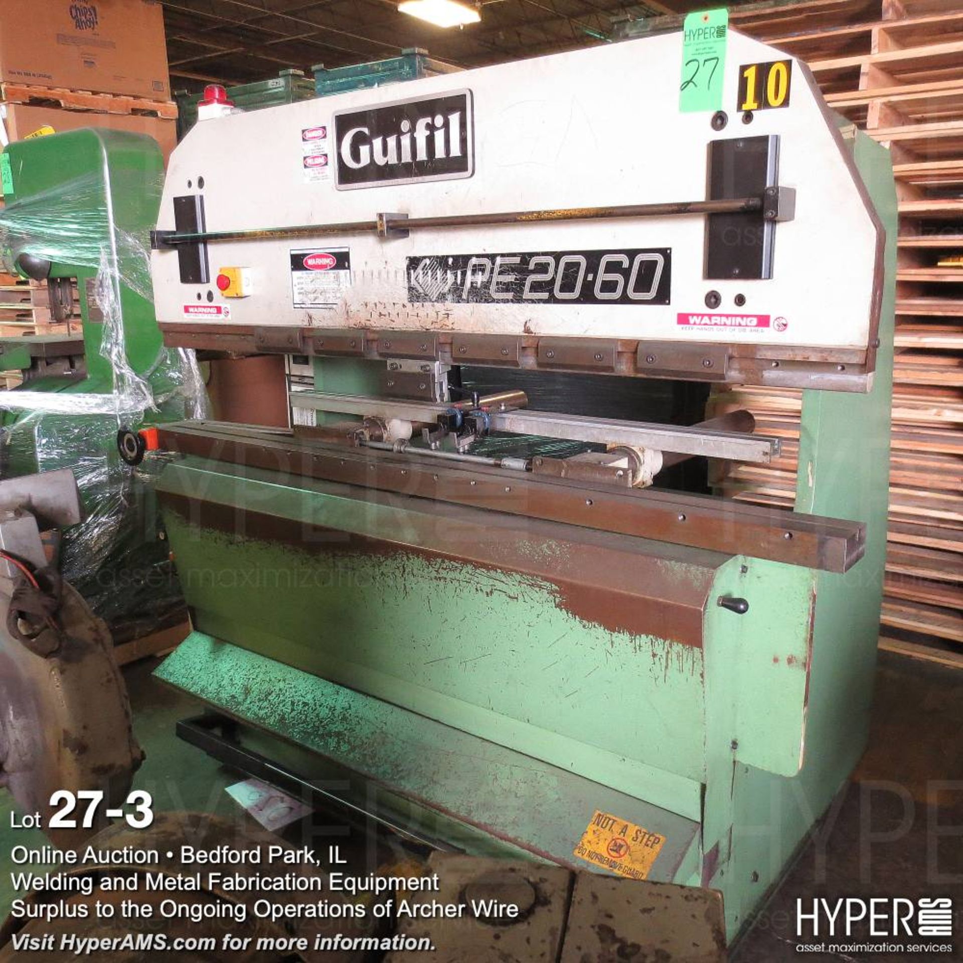 Guifil 66ton cap hydraulic press brake 79" bed, stroke 3.93, year 1993, number 013394, back gage, RE