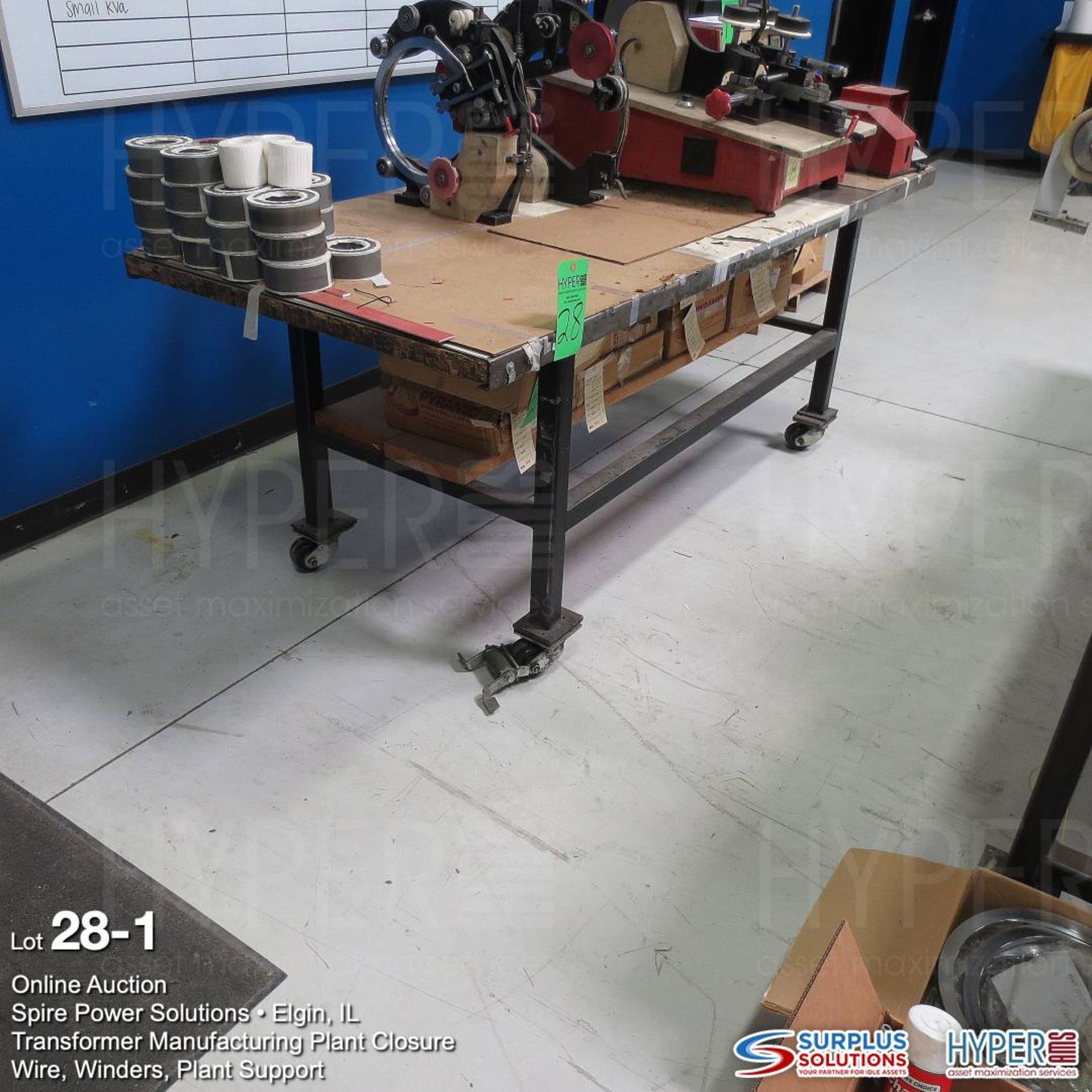 36" x 84" roll around steel frame table