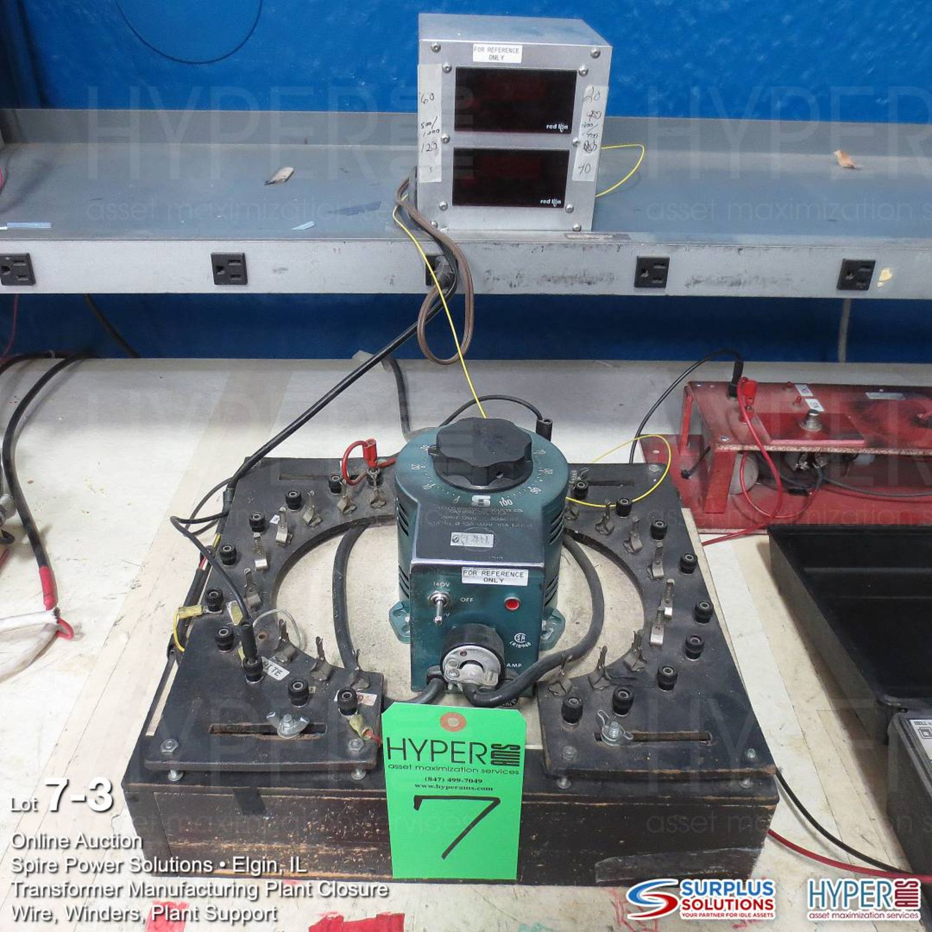 Transformer test bench with bench Bell & Howell console 8 Variable autotransformer and test set up - Image 3 of 5