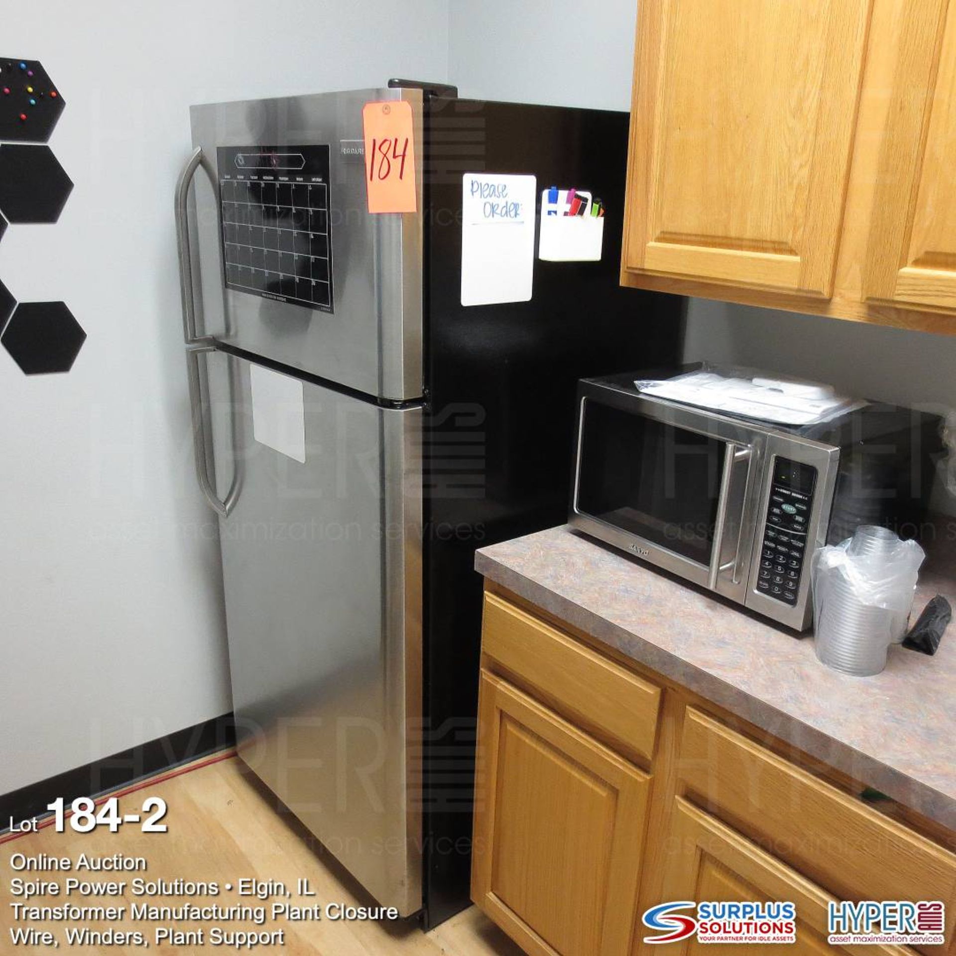 Microwave, water cooler, stand and refrigerator - Image 2 of 2