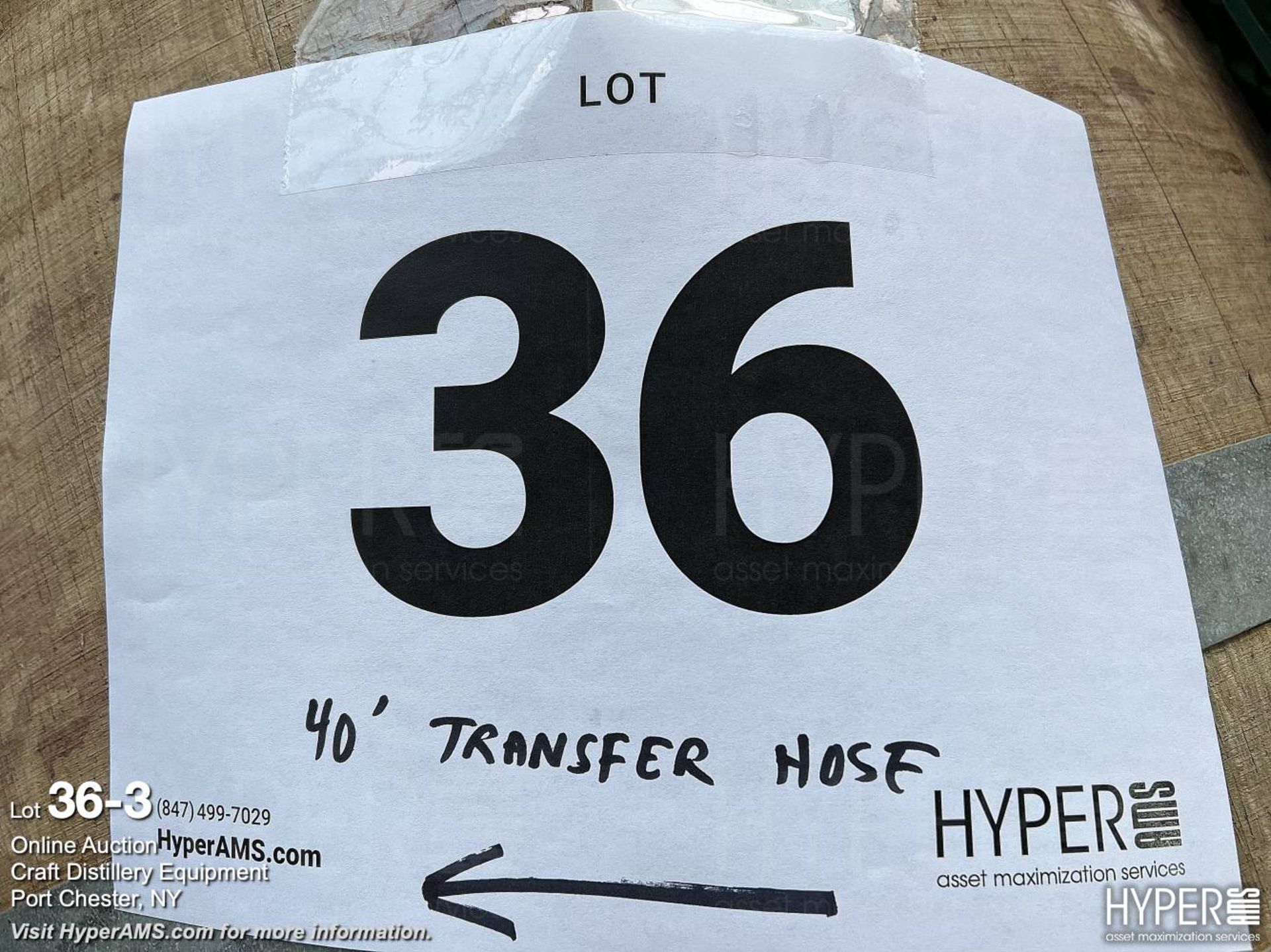 Lot: (2) 2.5" transfer hoses, Goodyear Plicord 250 PSI FOA-3-A: (1) approx 40', (1) approx 20' - Image 3 of 6