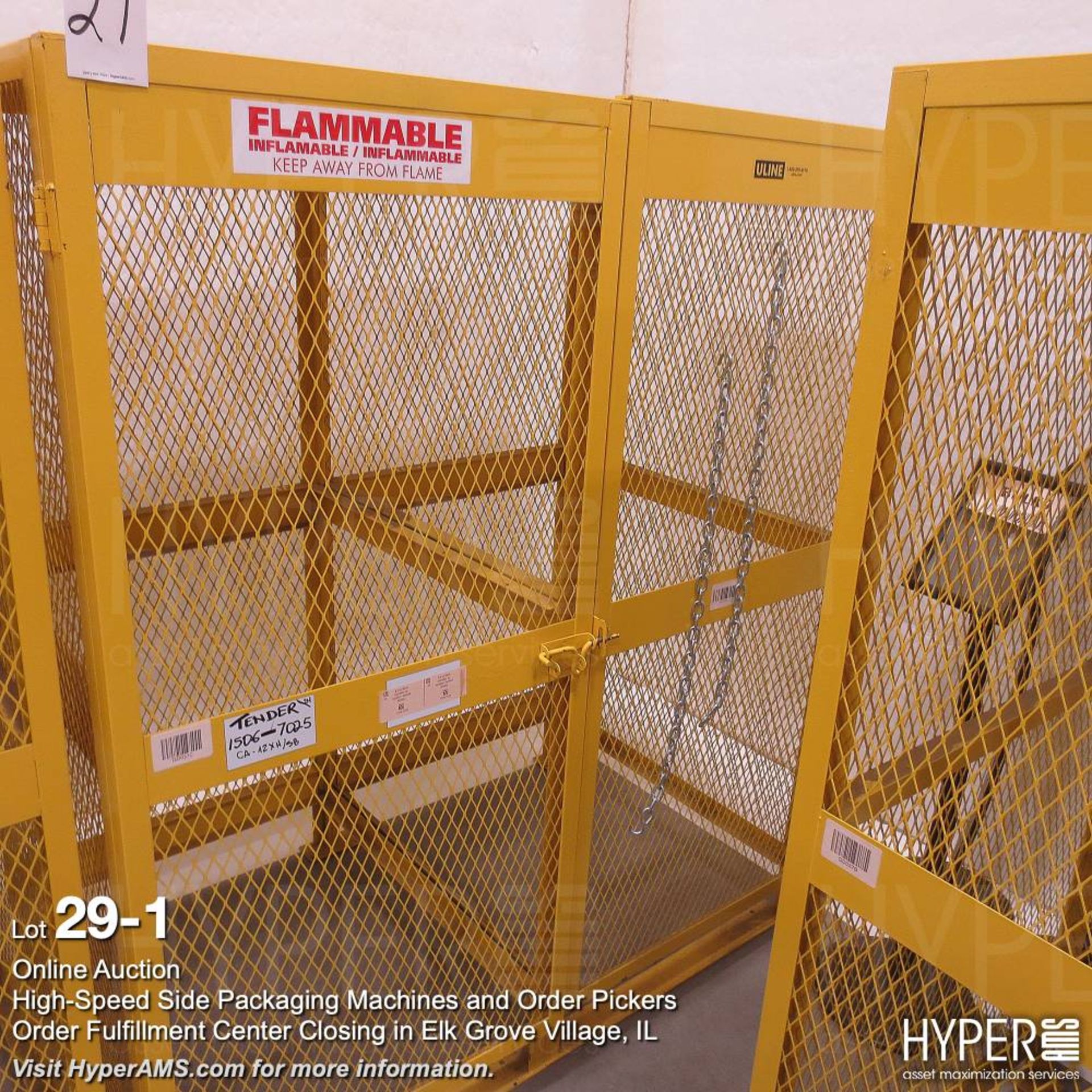 U Line flammable storage cage 61 1/2" w X 38"