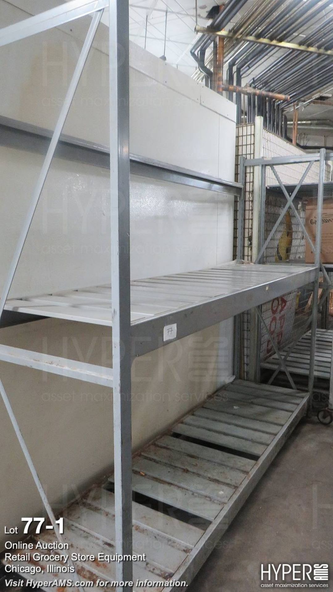 (3) Sections Heavy Duty Racking: (2)(100" X 256" X 7ft), (1)(52" X 26" X 7ft) & (1 )(38" X 19" X 84"