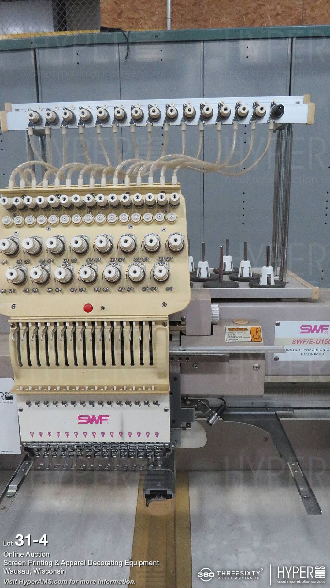 SWF EU1501 15 needle single head embroidery machine, sn U1391002 - Image 4 of 8