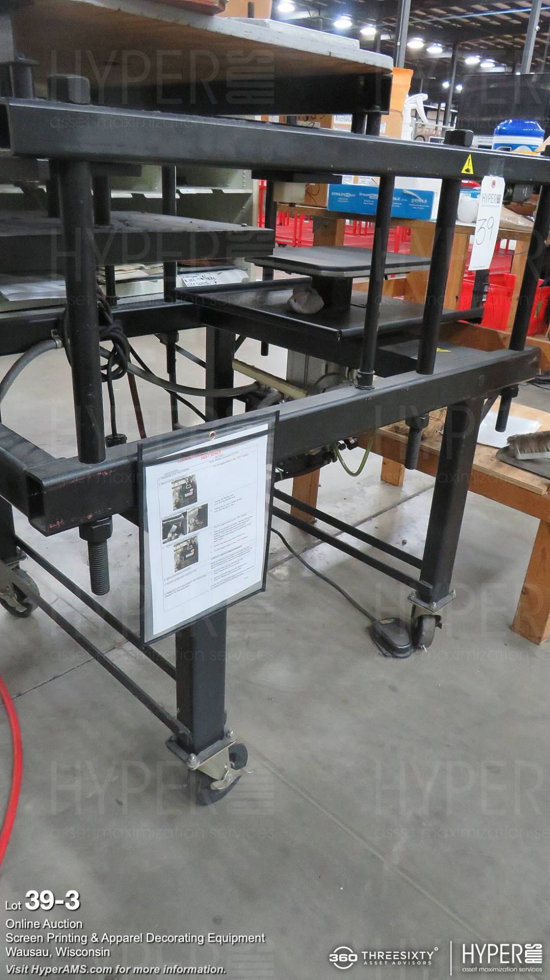 Knight pneumatic heat transfer press, (21" x 17" heat element), 120V - Image 3 of 3