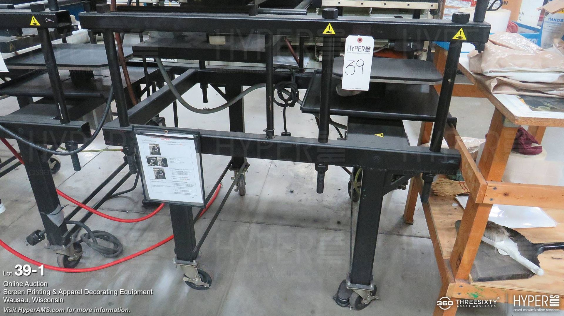 Knight pneumatic heat transfer press, (21" x 17" heat element), 120V