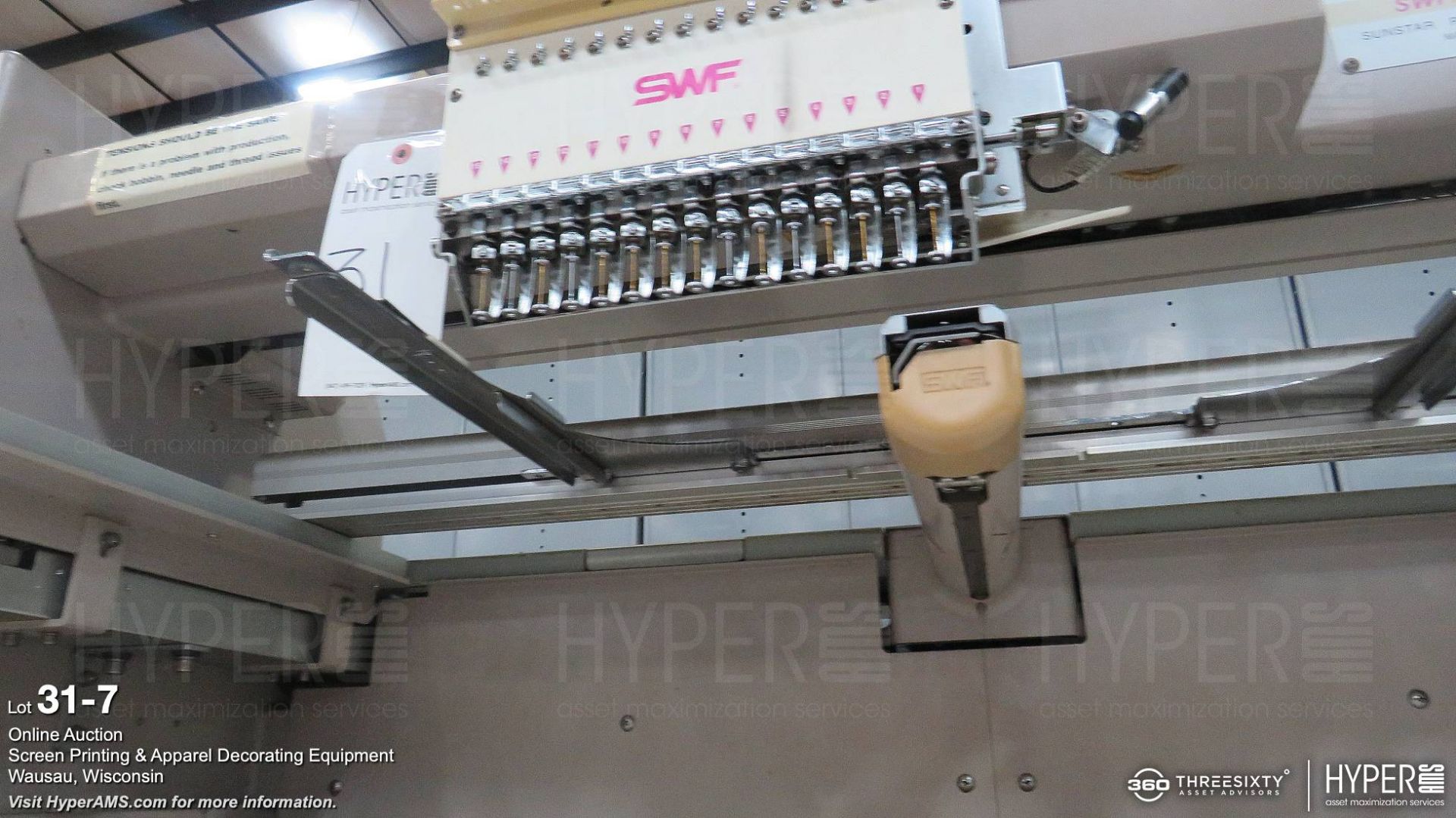 SWF EU1501 15 needle single head embroidery machine, sn U1391002 - Image 7 of 8