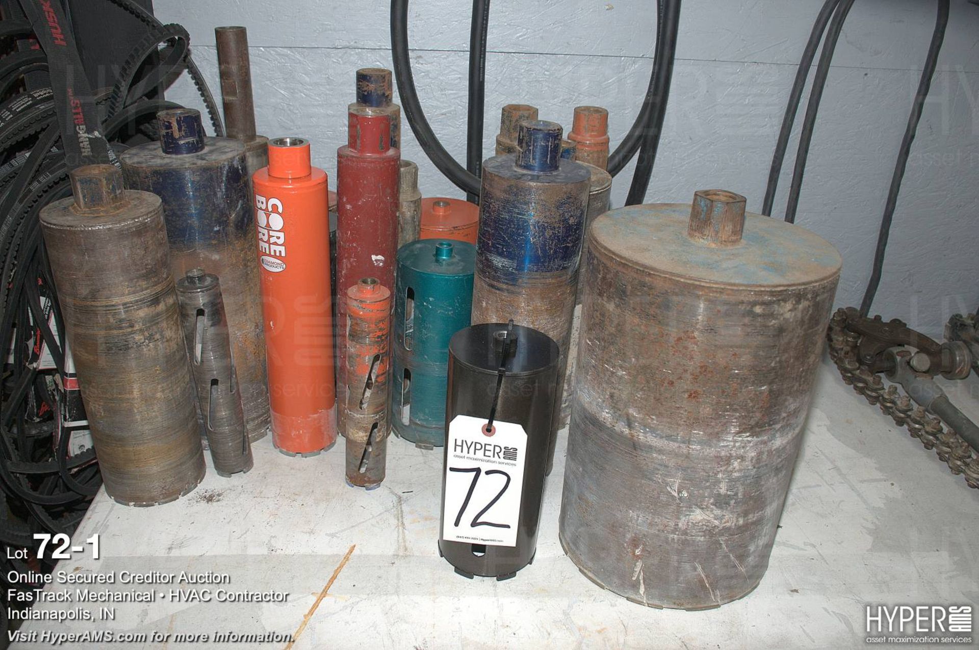 (20) various sized core drill bits