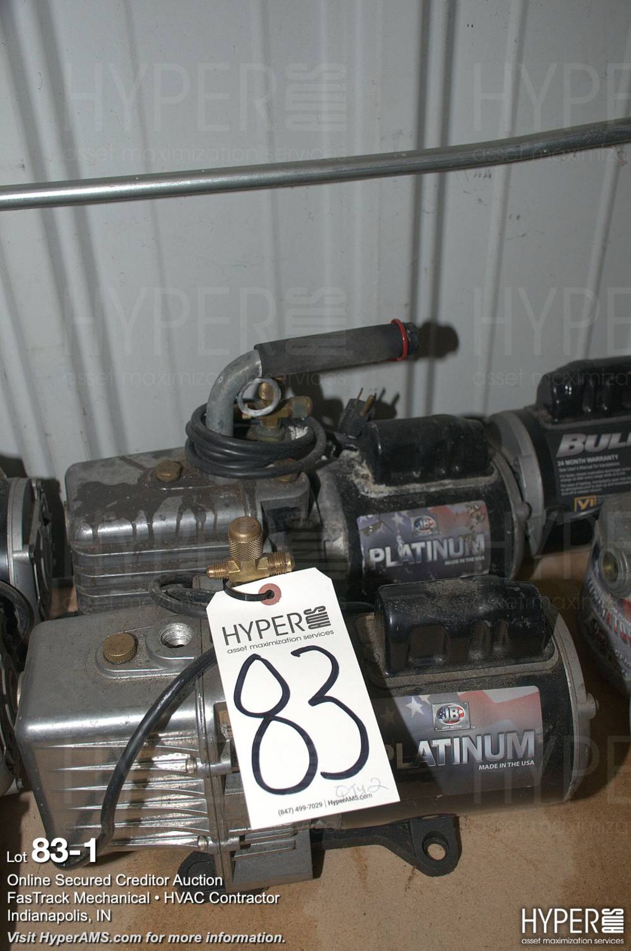 (2) JB Platinum vacuum pumps (1) missing hand