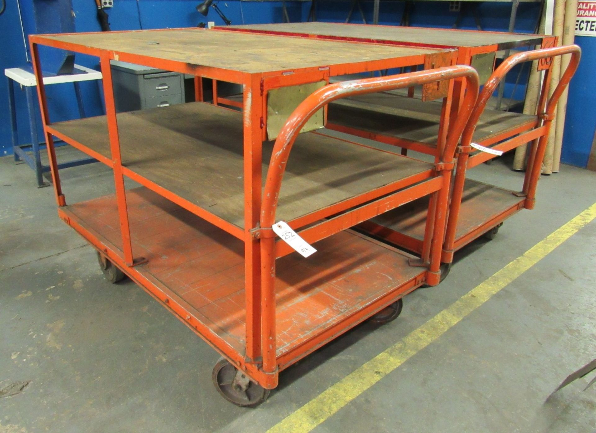 2-35" x 63" x 45"H Portable 3-Shelf Carts