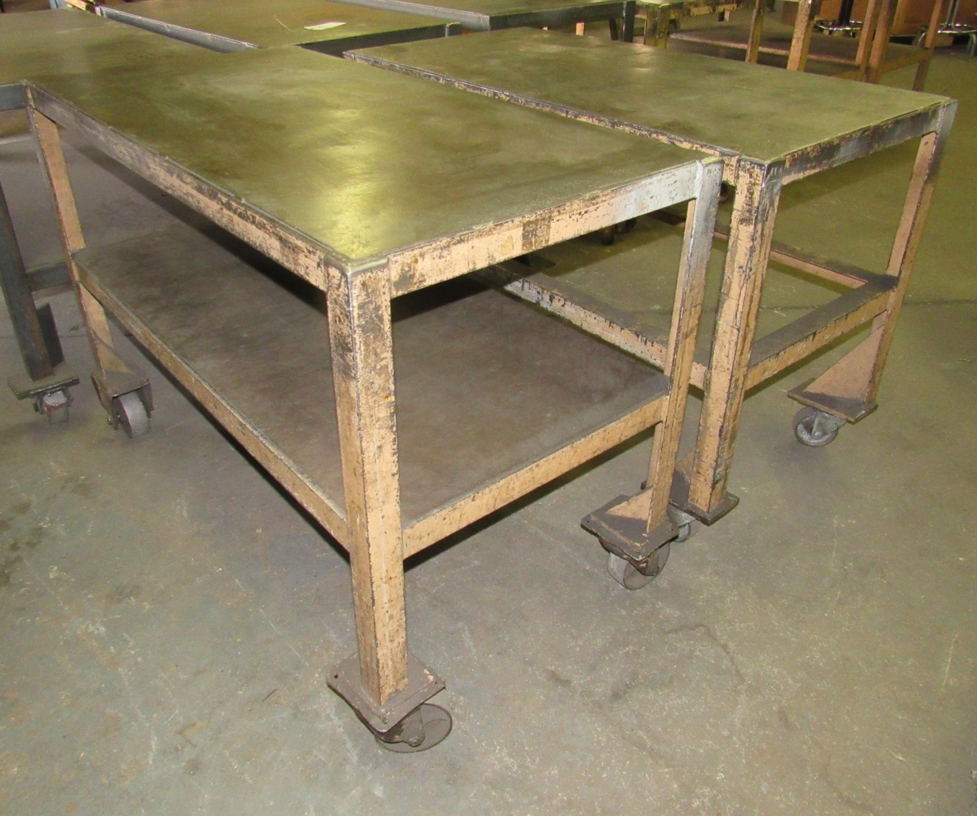 2-24"W x 48"L x 32"H Heavy Duty Portable Steel Tables