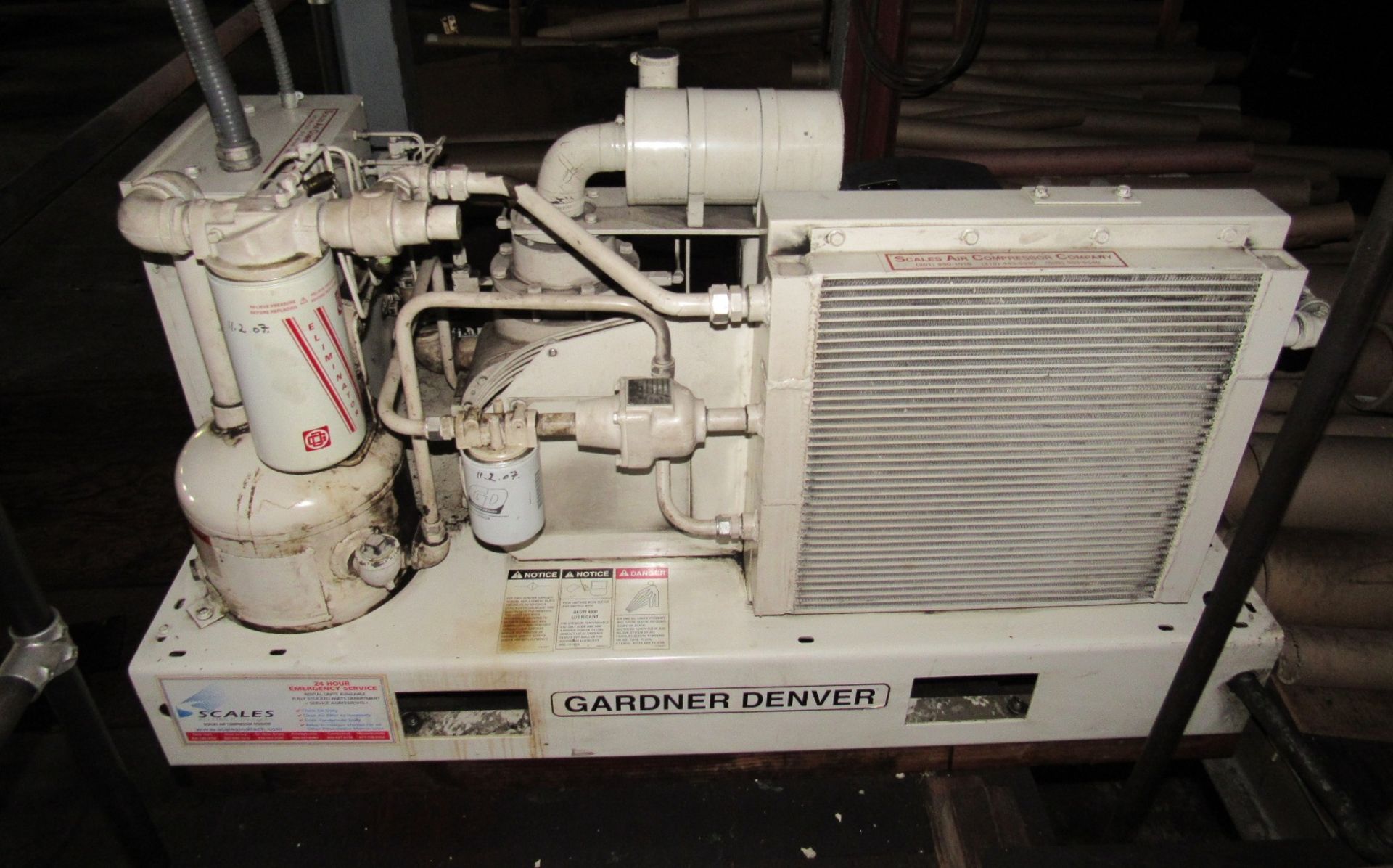 Gardner-Denver Mod. EBERGF 30HP Electra-Screw Air Compressor - S/N M6544, 125 PSIG, 230/3/60 - Image 3 of 3
