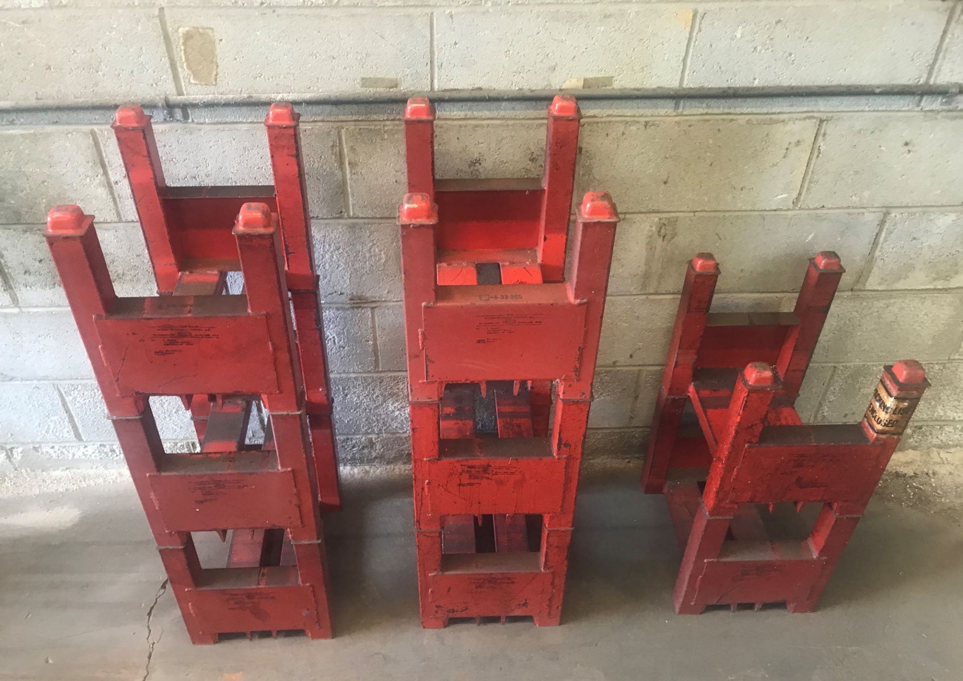 (8) Meco-Omaha Mod.SSR1 12" x 16" x 13H Steel Material Stack Racks