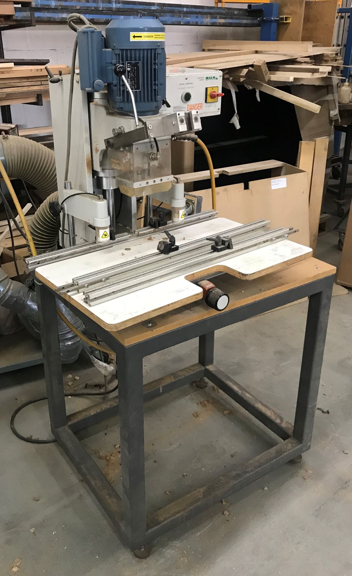 OMAL Type C Drilling & Hinge Inserting Machine – S/N 1133 (New 2002), Work Table, 1.5Kw Motor, 220/ - Image 2 of 6