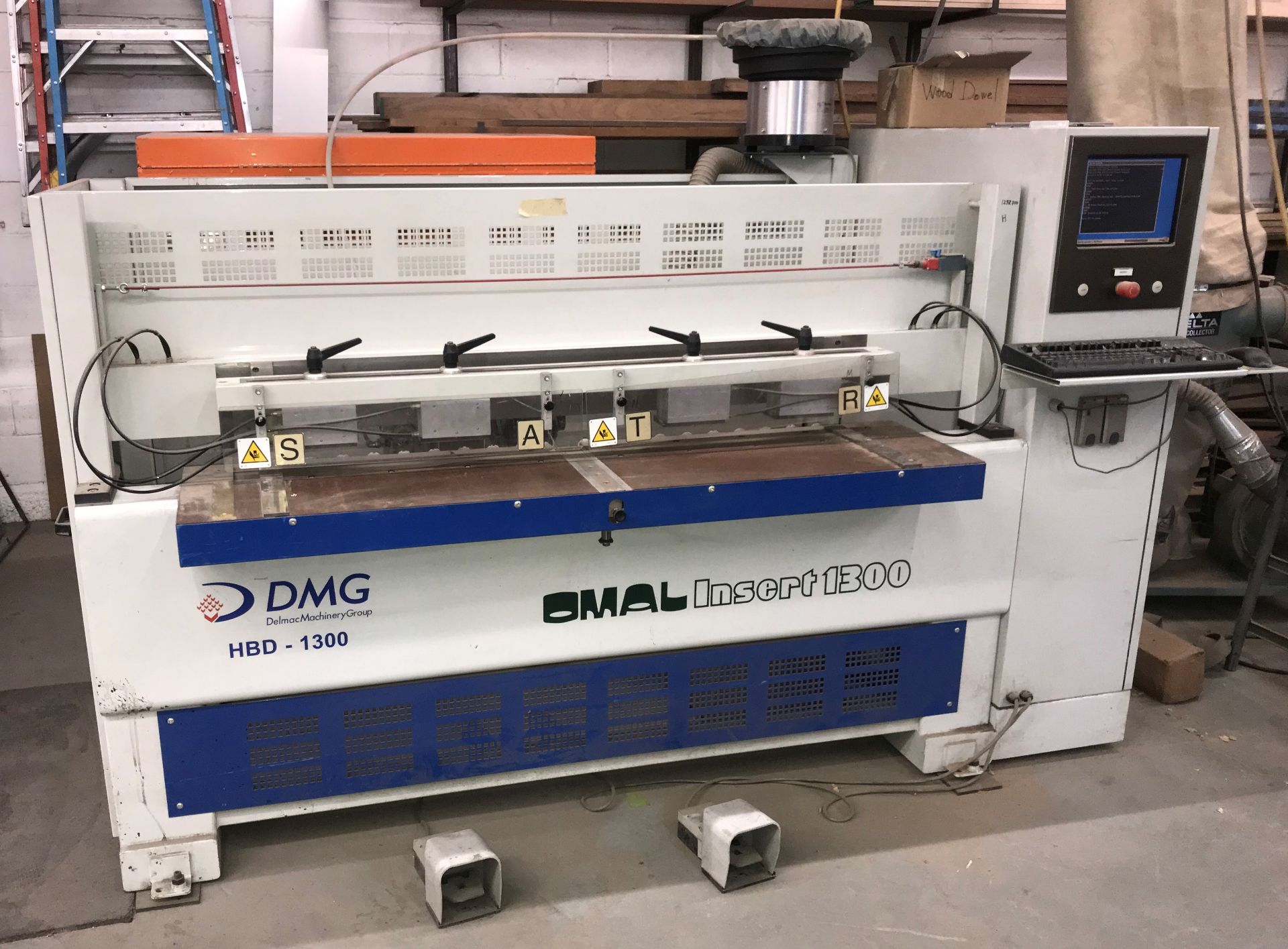 OMAL Type HBD-1300 Horizontal Bore, Glue, Dowel Insertion Machine – S/N 8318 (New 2008), 51” X- - Image 3 of 7