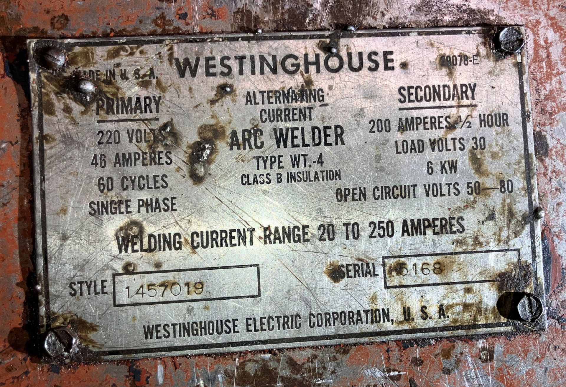 Westinghouse Arc Welder Type WT-4 - Image 3 of 4
