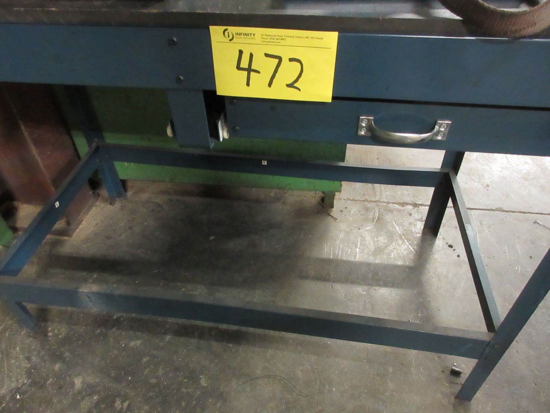 APPROX. 30"D X 6'L WOOD BLOCK TOP WORKBENCH (NO CONTENTS) - Image 2 of 2
