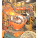 ABB IRB6600 LOADING ROBOT W/ ROBOT CONTROLLER, TEACH PENDANT & CABLES (LOCATED IN BRAMPTON, ON) (