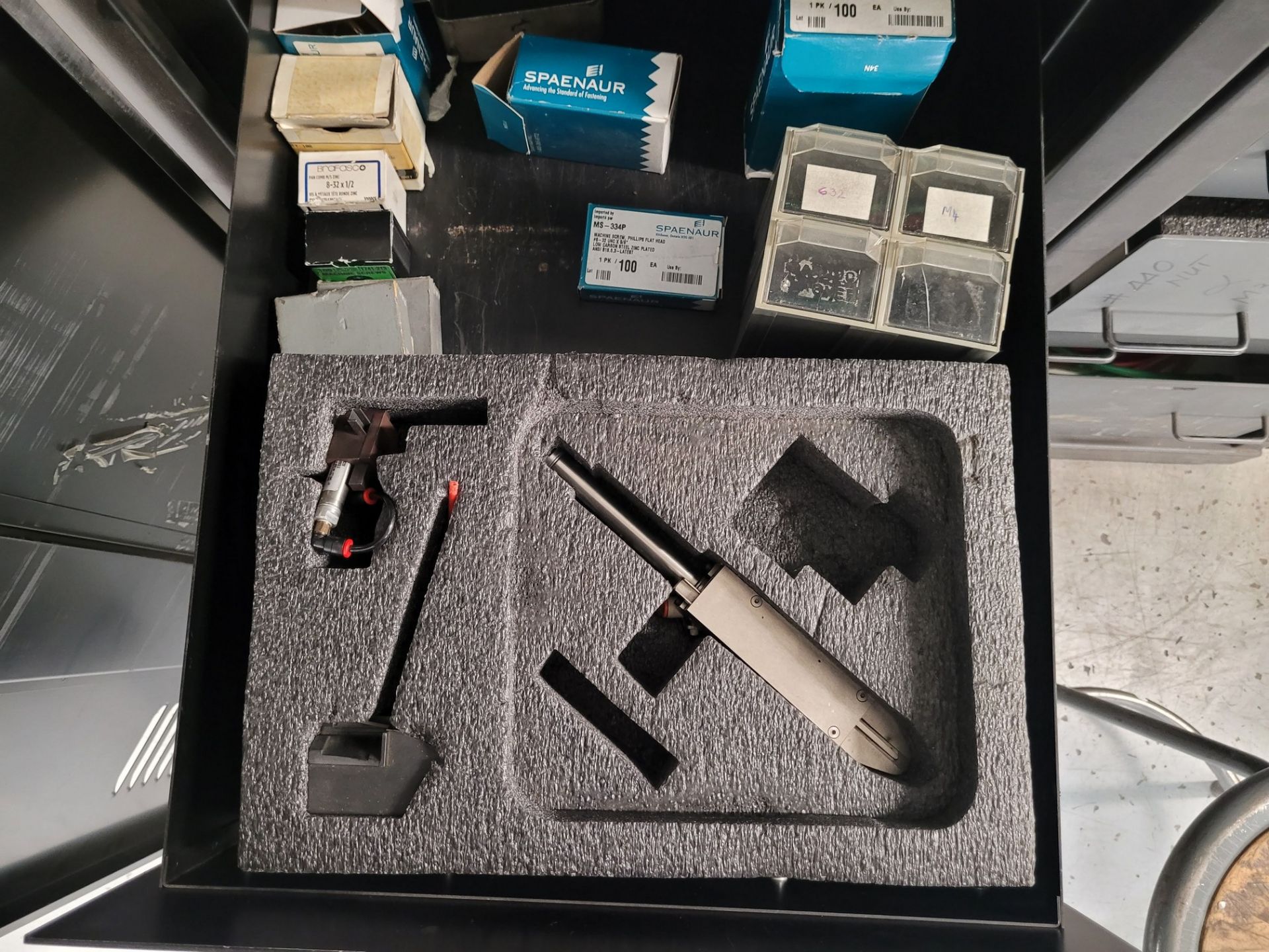 HAEGER TOOLING AND ACCESSORIES W/ CABINET - Image 6 of 17