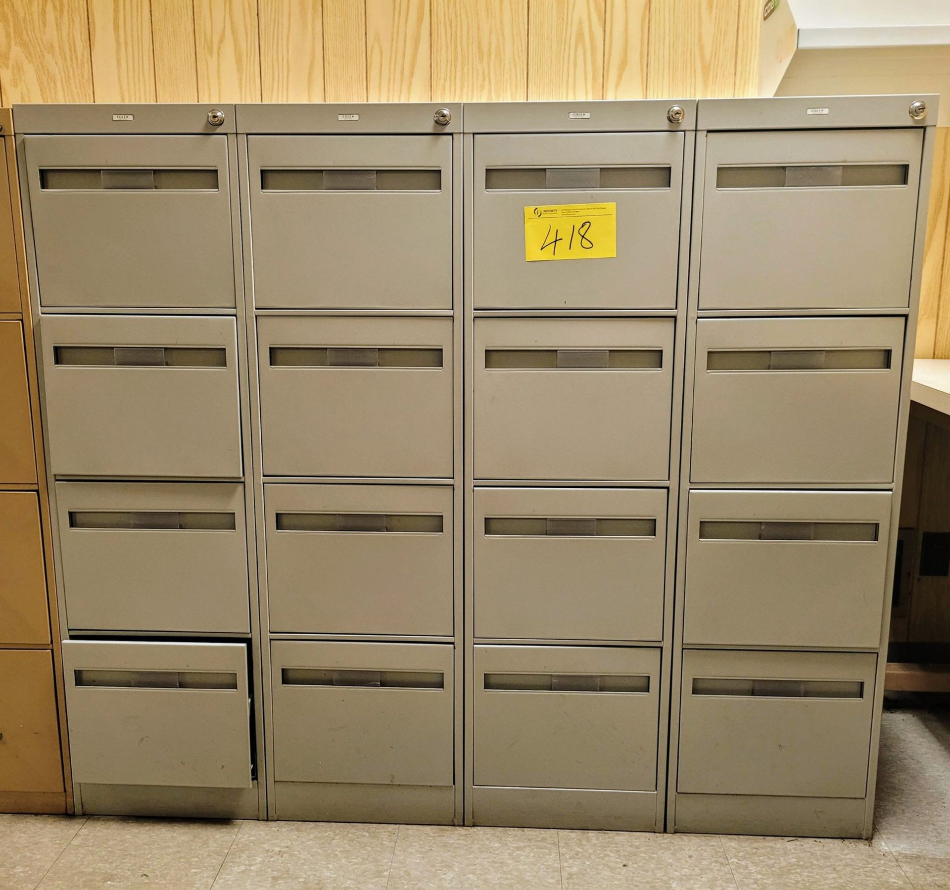 LOT (4) FOUR DRAWER FILE CABINETS