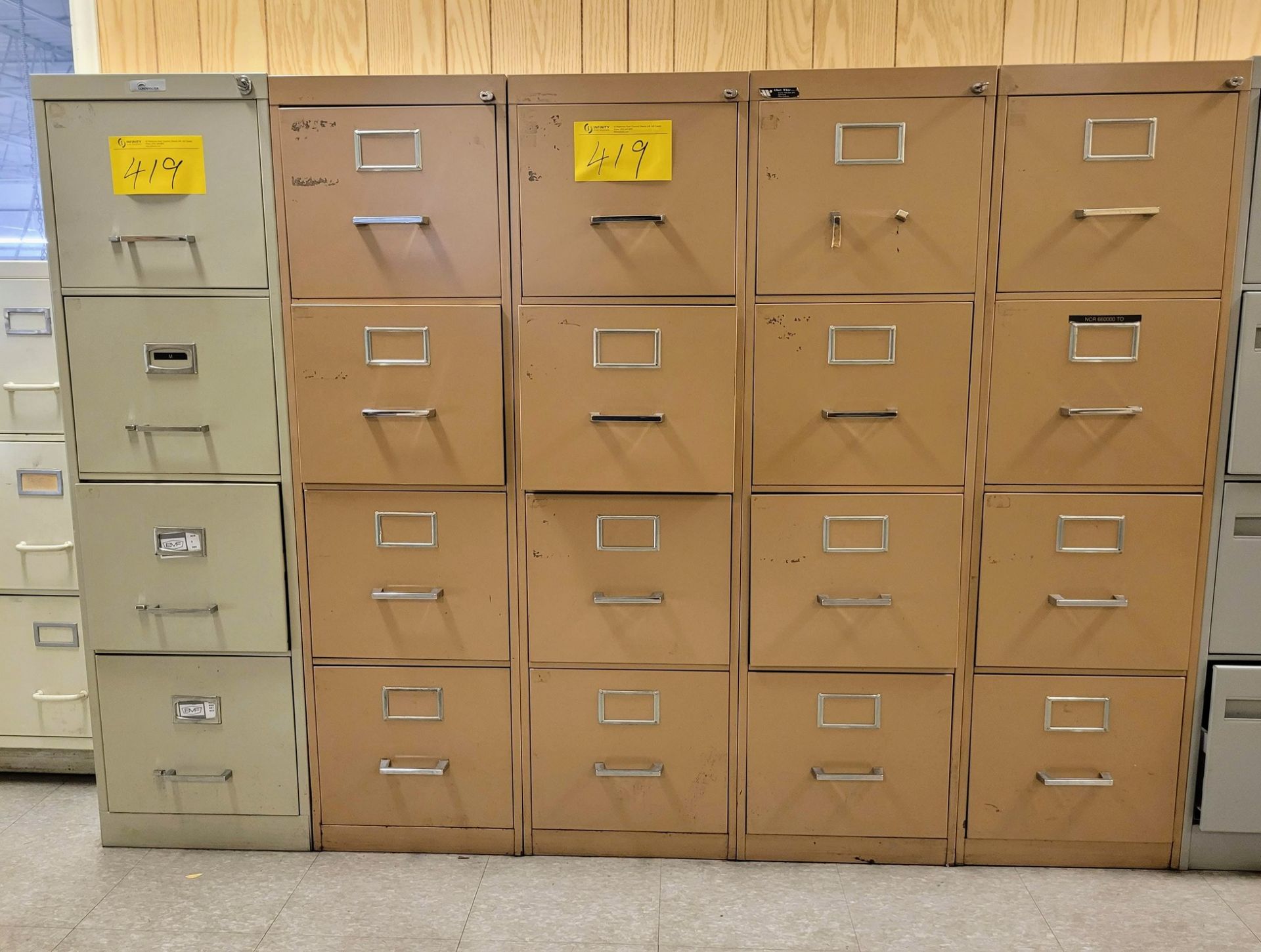 LOT (5) FOUR DRAWER FILE CABINETS