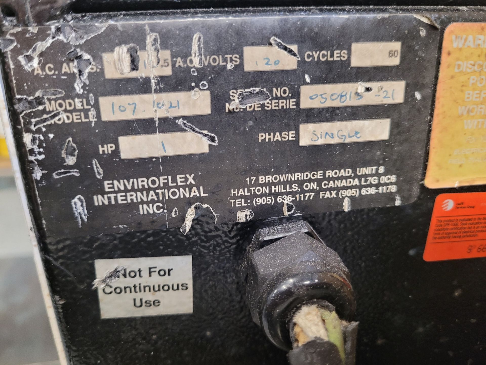 ENVIROFLEX 1071021 MOBILE AIR CLEANER, S/N 050813-21 - Image 3 of 4