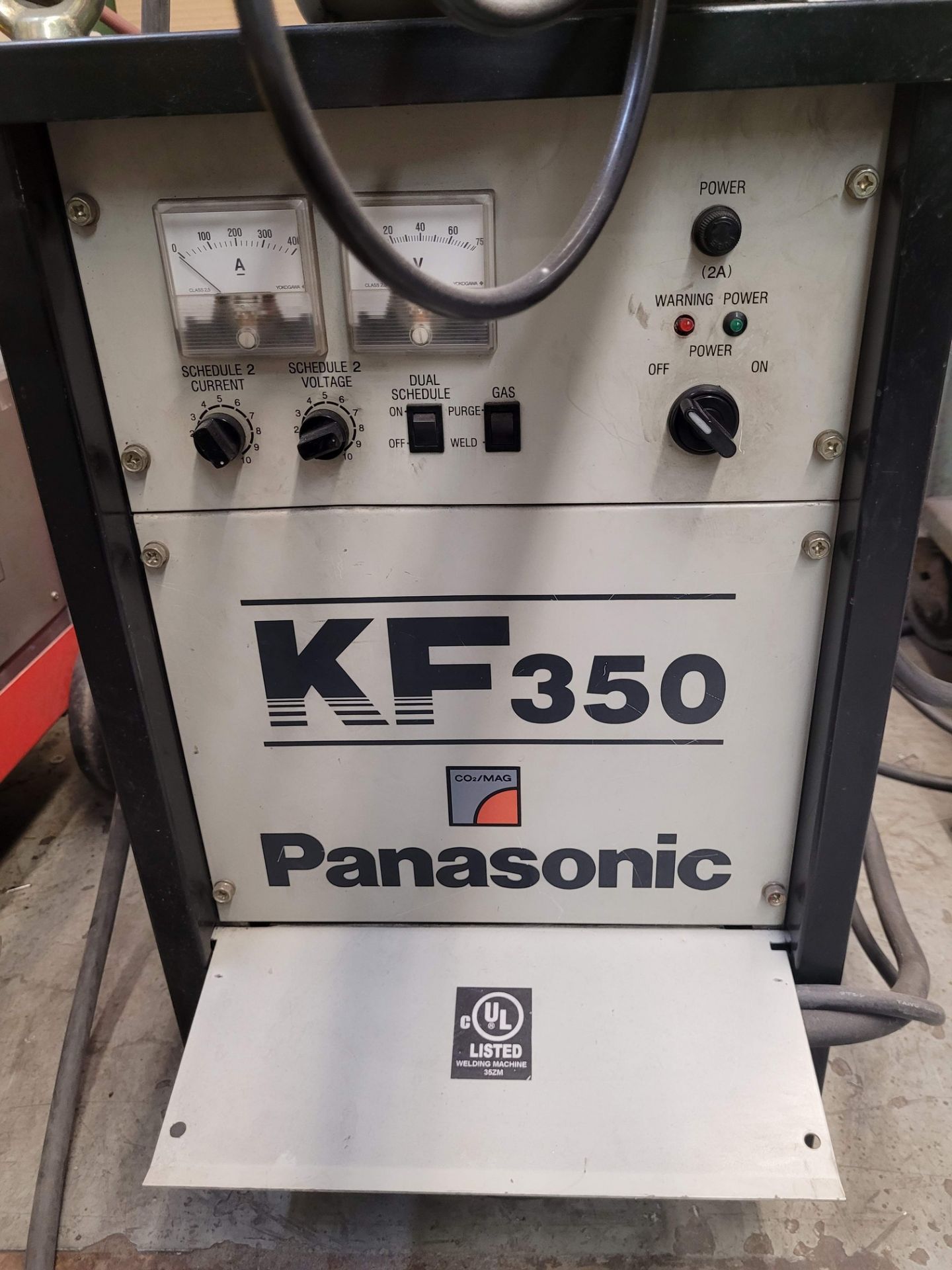 PANASONIC KF350 MIG WELDER, S/N 2000 E0253 W/ PANASONIC YW-501FK4YVE WIRE FEEDER (NO TANKS) - Image 2 of 6