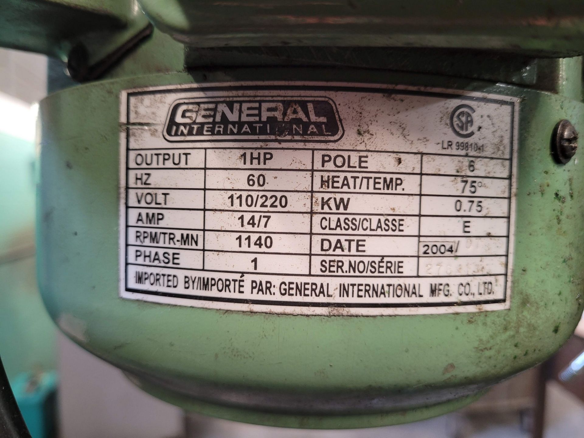 2004 GENERAL INTERNATIONAL VARIABLE SPEED DRILL PRESS, S/N 276113 (RIGGING FEE $50) - Image 3 of 4