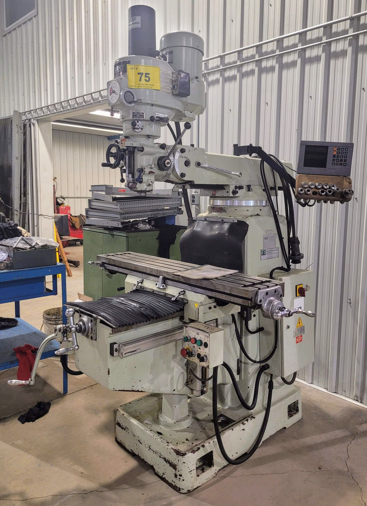 FIRST LC-185VS VERTICAL MILLING MACHINE, HEIDENHAIN 2-AXIS DRO, ALIGN POWER DRAWBAR, 10” X 50”