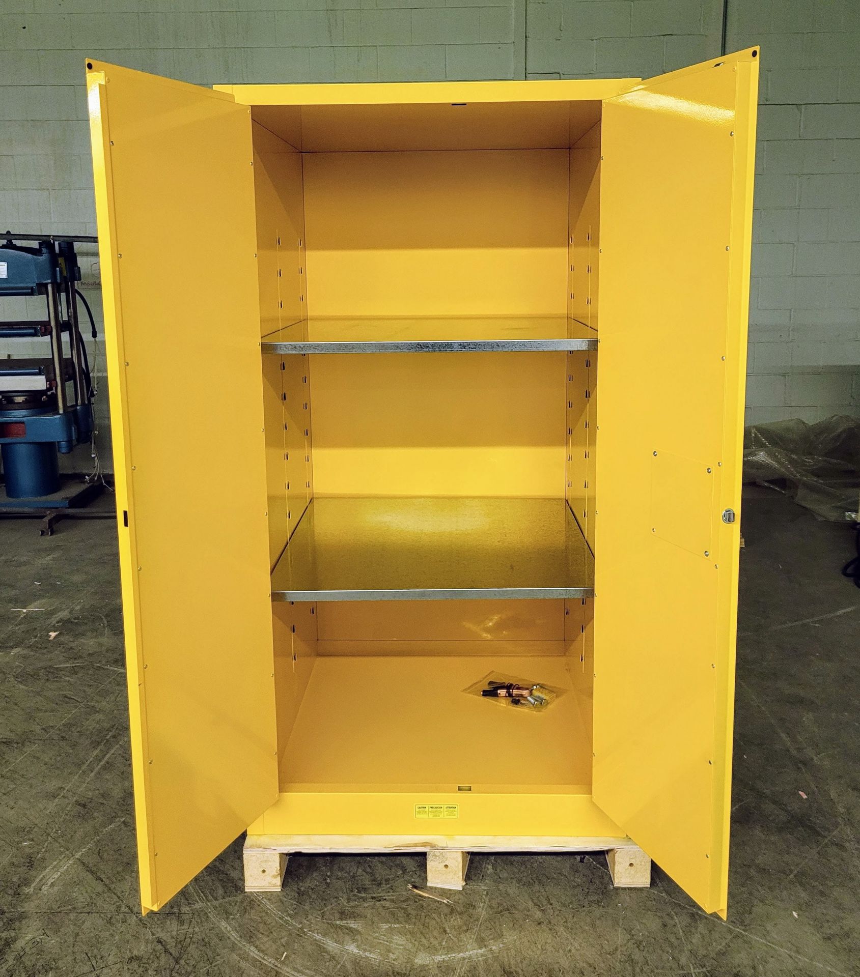 NEW FLAMMABLE TWO DOOR STORAGE CABINET - (34"L X 34"W X 65"H) - Image 3 of 3