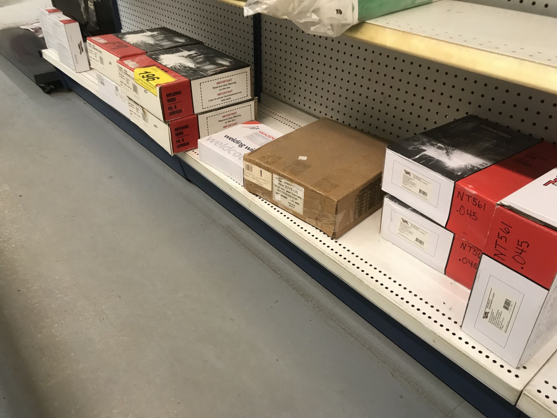 CONTENTS OF (2) SECTIONS OF LOWER SHELF INCLUDING WELDING WIRE SPOOLS (RACK NOT INCLUDED) - Image 2 of 2