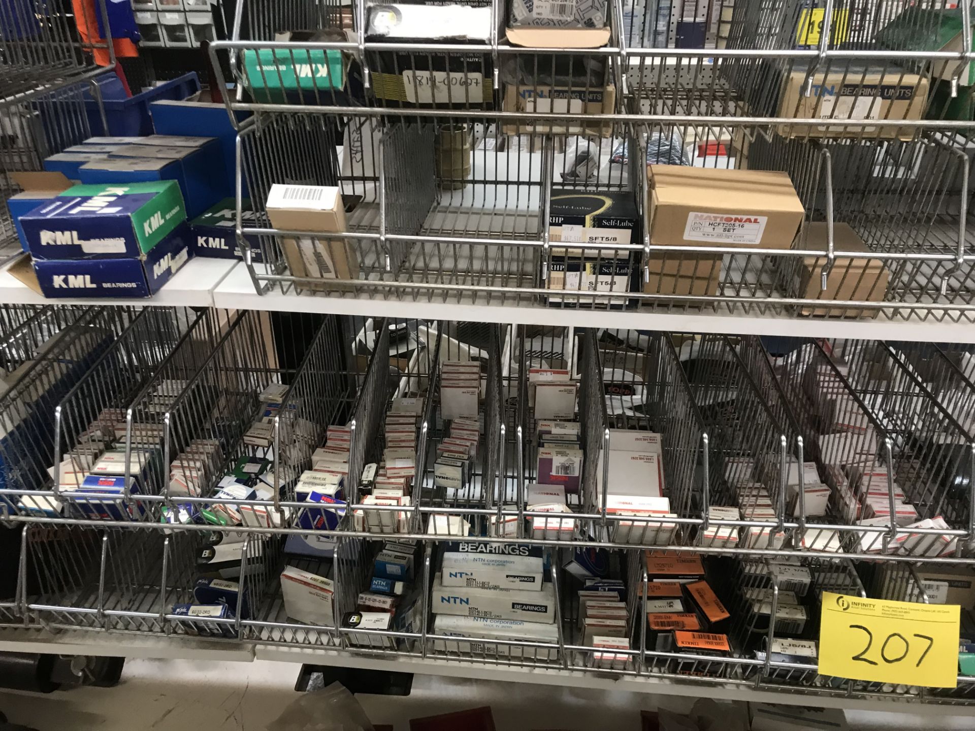 CONTENTS OF (3) UPPER SHELVES OF (3) SECTIONS OF RACK INCLUDING BEARINGS, SEALS (RACK NOT INCLUDED) - Image 8 of 17