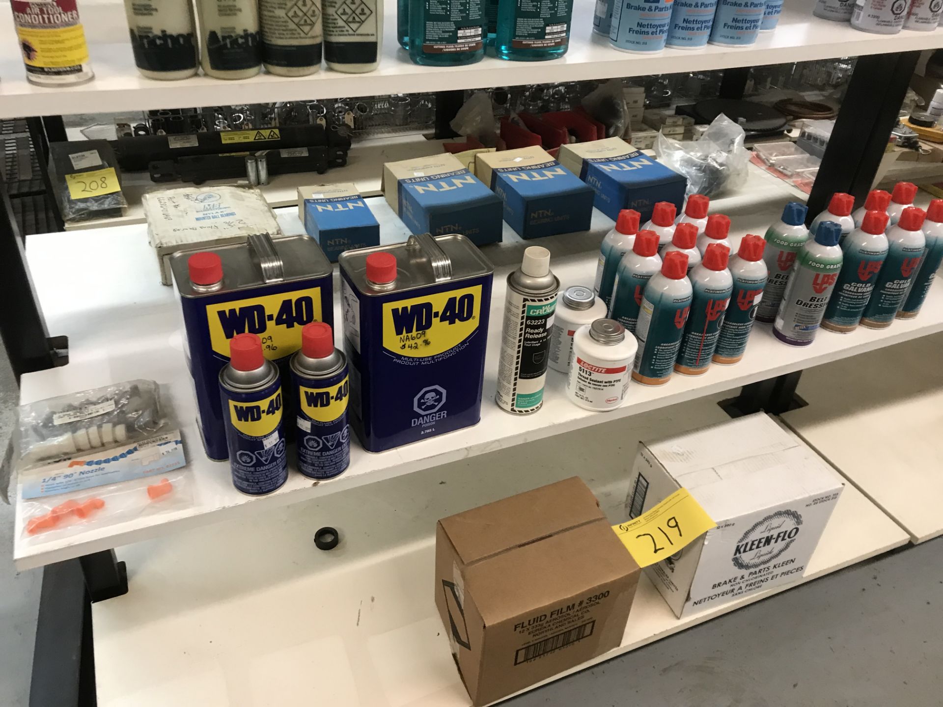 CONTENTS OF (4) SHELVES IN (1) SECTION OF DISPLAY RACKS INCLUDING LUBRICANTS, CLEANERS, FLUIDS, ETC. - Image 3 of 3