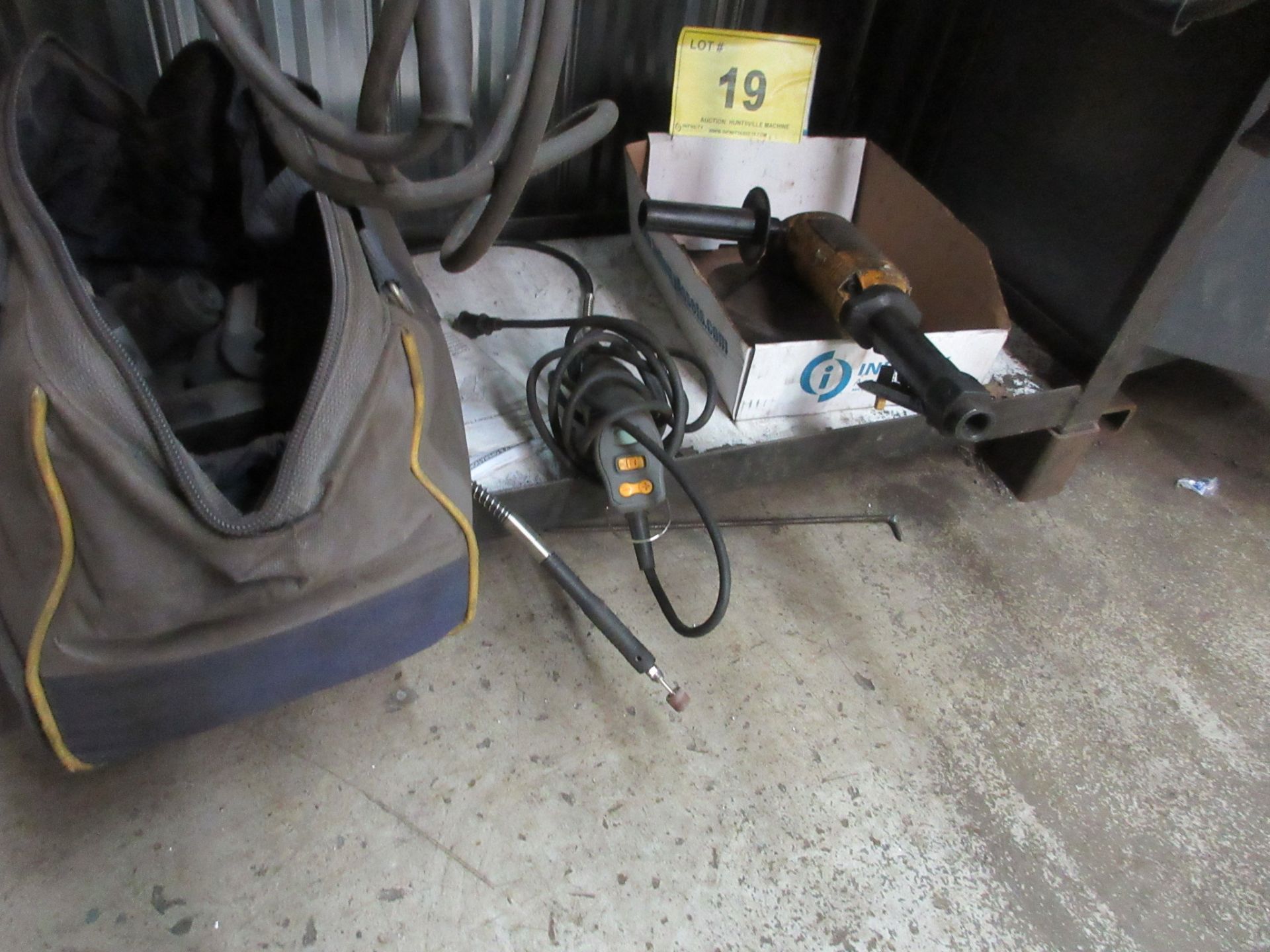 ATLAS COPCO LSV 50 SD85 PNEUMATIC ANGLE GRINDER AND MASTERCRAFT MAXIMUM DREMEL W/ ATTACHMENT AND