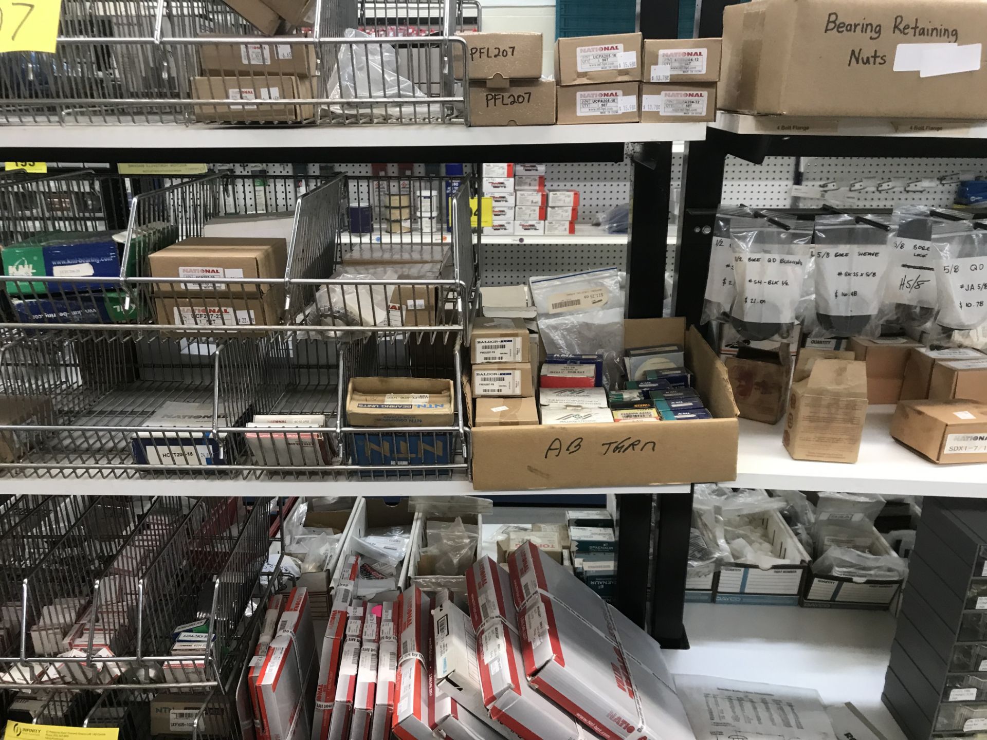 CONTENTS OF (3) UPPER SHELVES OF (3) SECTIONS OF RACK INCLUDING BEARINGS, SEALS (RACK NOT INCLUDED) - Image 10 of 17